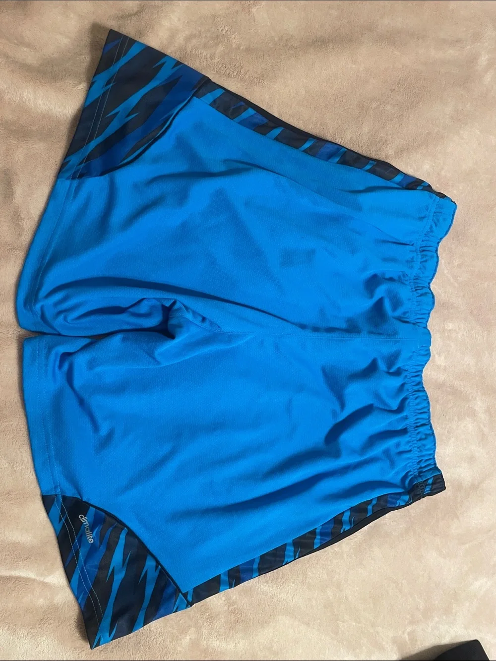 adidas Men's Bright Blue Athletic Shorts with Black Side Panels